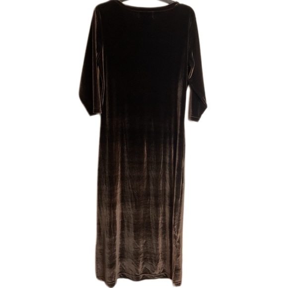 Vintage 90’s Velvet Midi Dress Chocolate Brown crushed grunge Whimsigoth size M - Picture 5 of 8